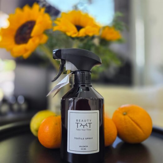 Valencia textile perfume spray with fresh citrus and jasmine scent in an elegant bottle